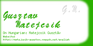 gusztav matejcsik business card