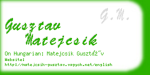 gusztav matejcsik business card